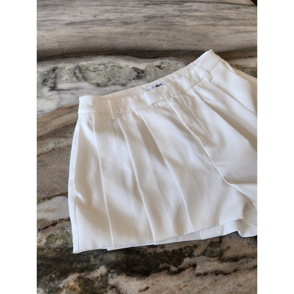 Fashion Nova Rubi Belted Bubble Hem Micro Short Ivory Small NEW